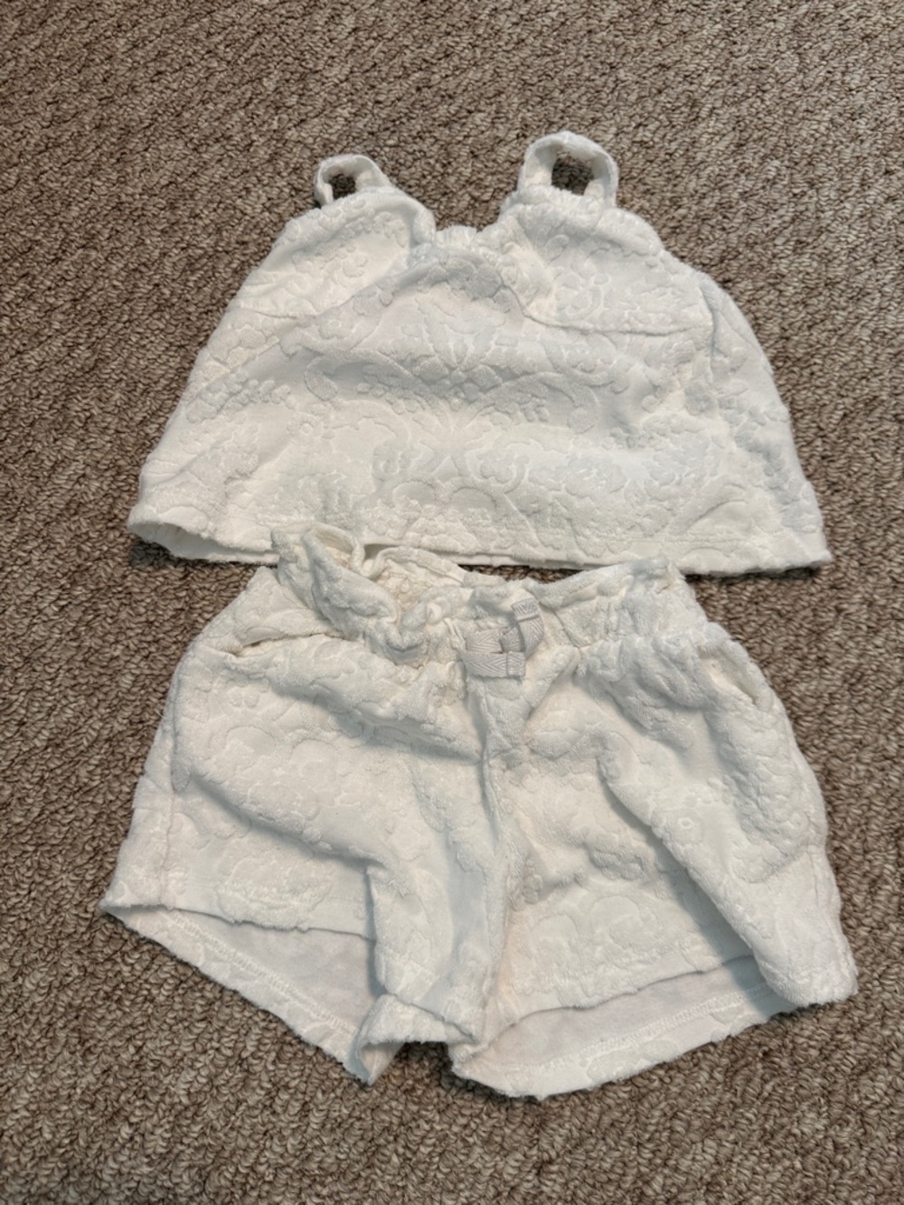 Janie and Jack White Lace Tank Top & Shorts Matching Set